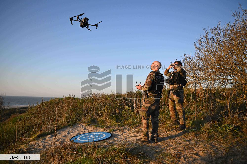 Gendarmes On Mission To Secure The Calais Coastline