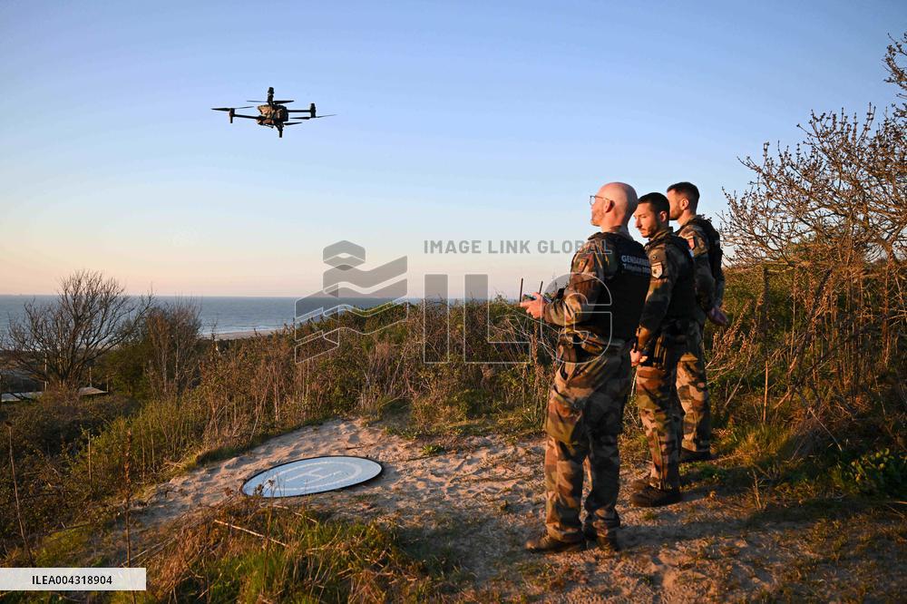 Gendarmes On Mission To Secure The Calais Coastline