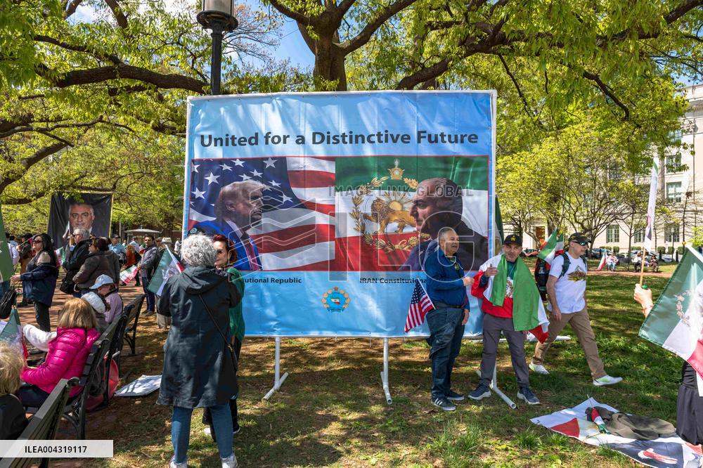Rally In Support of Reza Pahlavi outside White House - DC