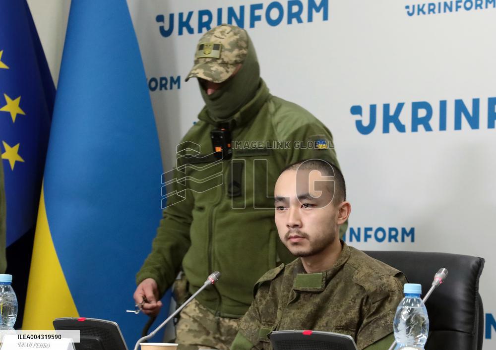 News conference of two Chinese POWs in Kyiv