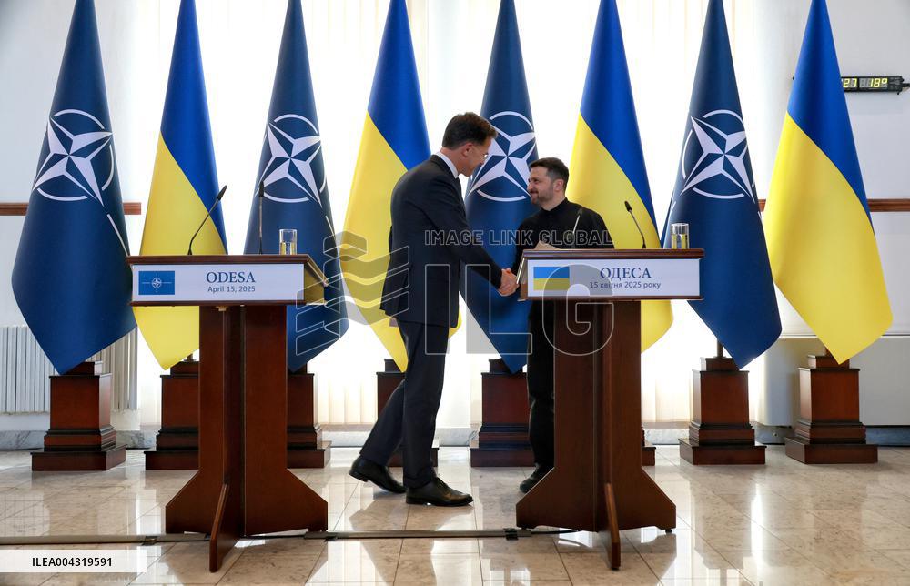 Joint briefing of Volodymyr Zelenskyy and Mark Rutte in Odesa