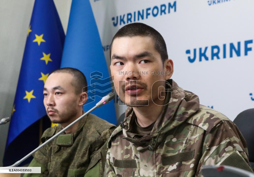 News conference of two Chinese POWs in Kyiv