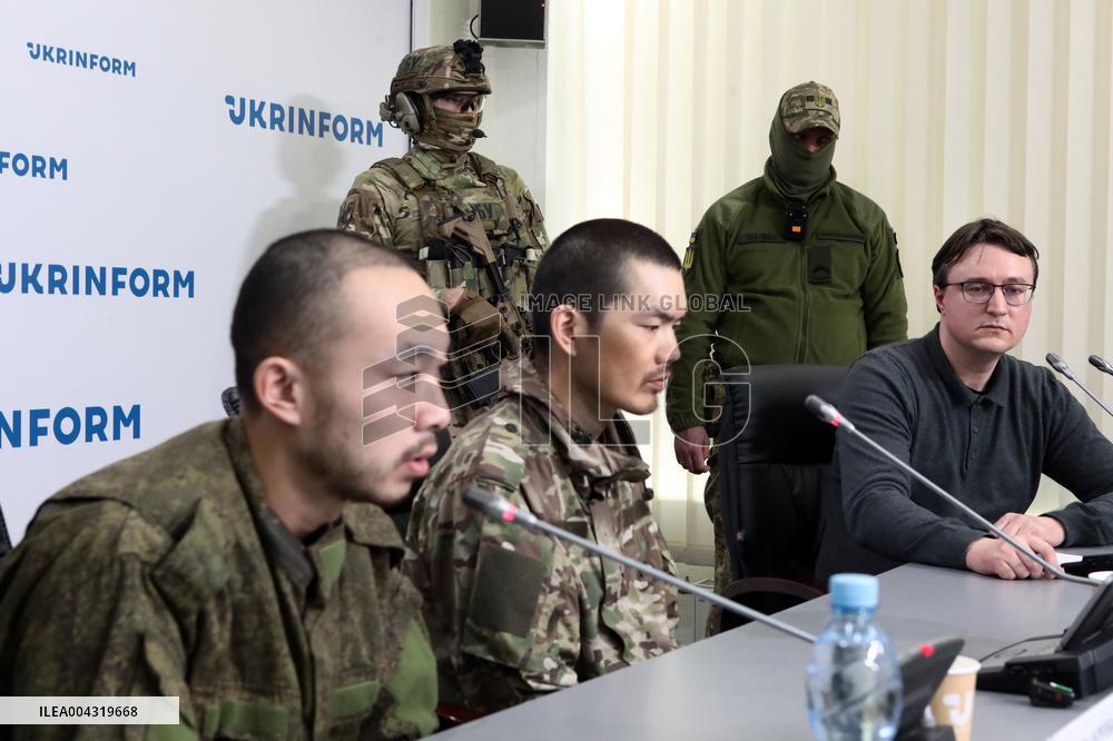 News conference of two Chinese POWs in Kyiv