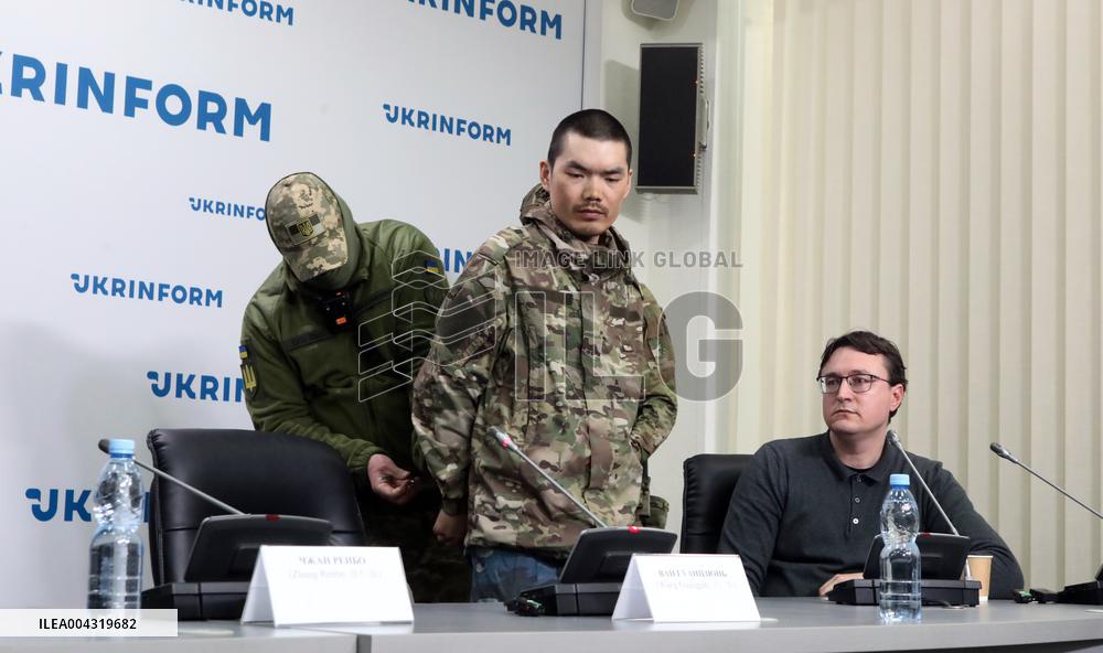 News conference of two Chinese POWs in Kyiv