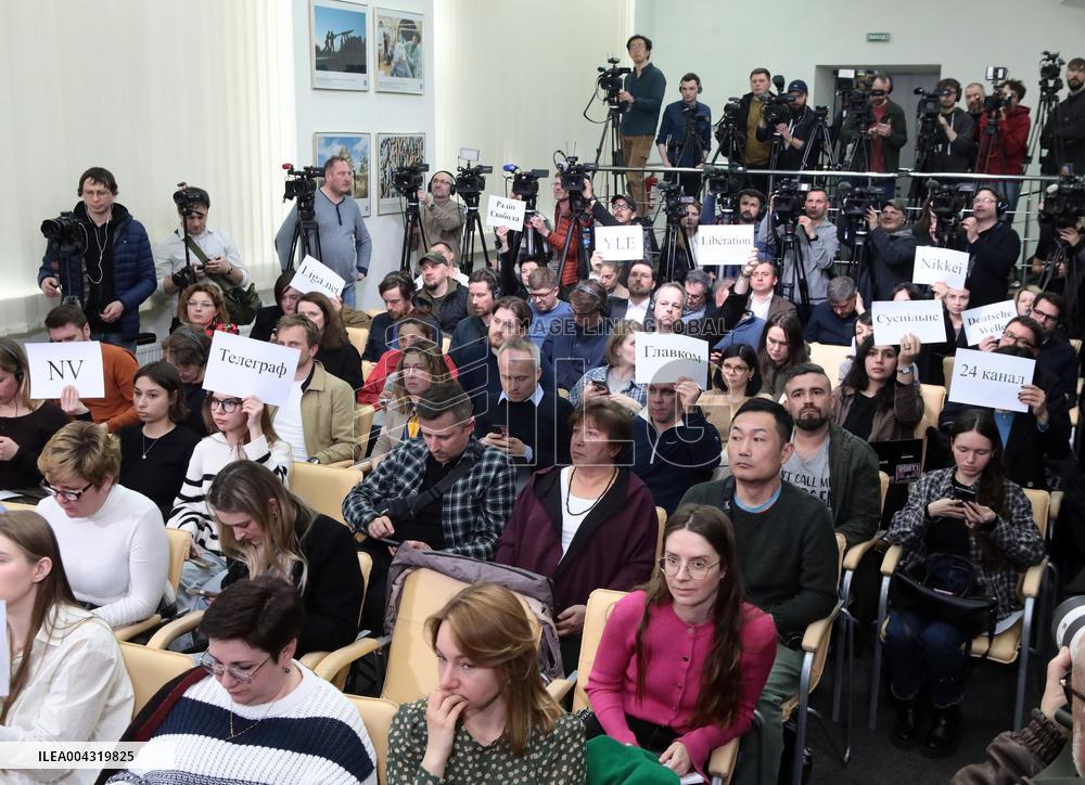 News conference of two Chinese POWs in Kyiv