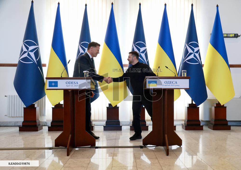 Joint briefing of Volodymyr Zelenskyy and Mark Rutte in Odesa