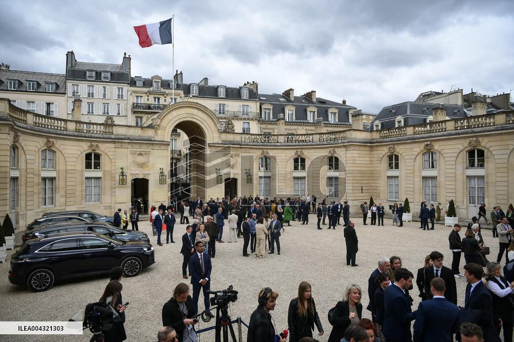 Guests arrive for Notre Dame de Paris restoration awarding ceremony in Paris - FA