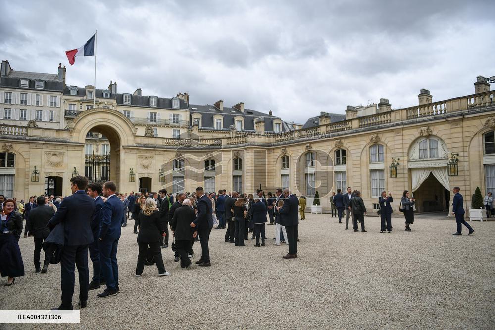 Guests arrive for Notre Dame de Paris restoration awarding ceremony in Paris - FA
