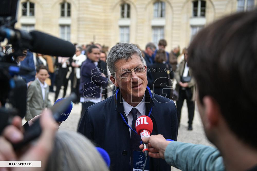 Guests arrive for Notre Dame de Paris restoration awarding ceremony in Paris - FA