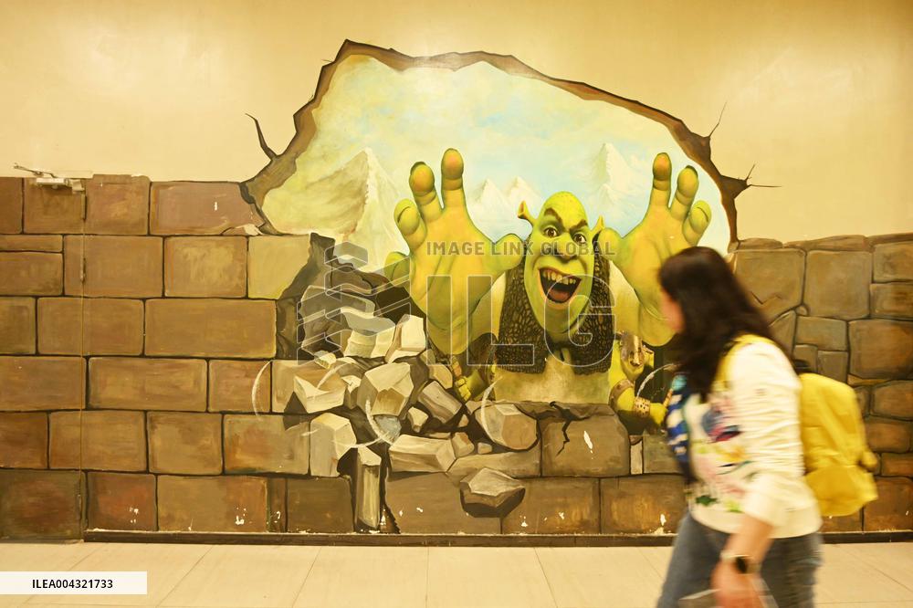 3D Graffiti Wall Painting