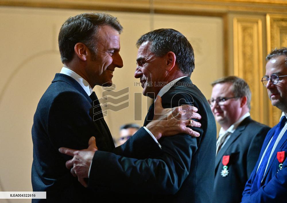 Macron Awards Those Involved In Notre Dame De Paris Cathedral Restorations - Paris
