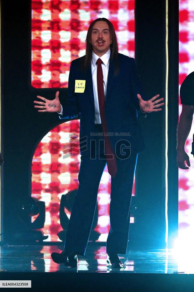 Eurovision Tommy Cash Espresso Macchiato at Italian TV Show