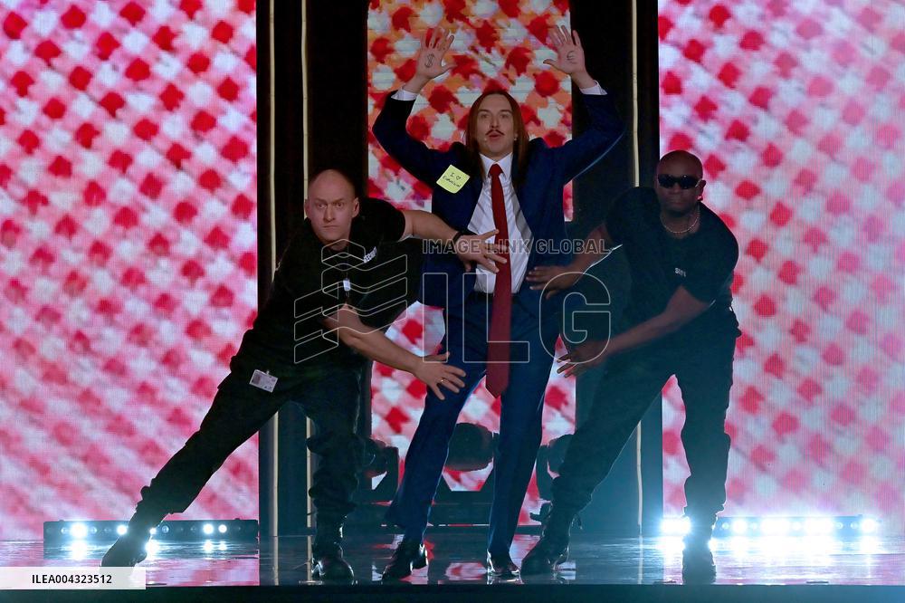 Eurovision Tommy Cash Espresso Macchiato at Italian TV Show