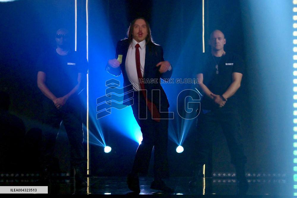 Eurovision Tommy Cash Espresso Macchiato at Italian TV Show