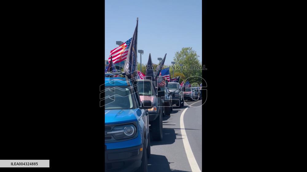 US: MAGA Protesters Rally to Show Support for Tesla in Rocklin, California