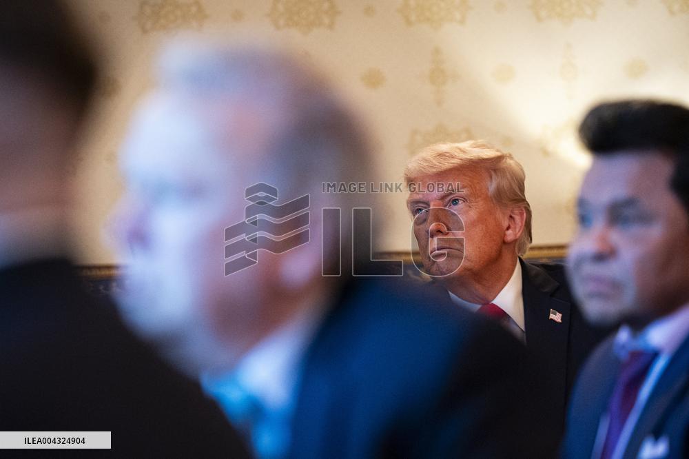 Trump At An Easter Prayer Service And Dinner - DC