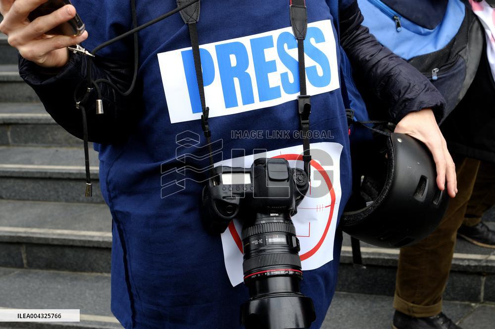 French Journalists In Support Of Palestinian Journalists Killed In Gaza - Paris
