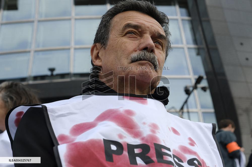 French Journalists In Support Of Palestinian Journalists Killed In Gaza - Paris