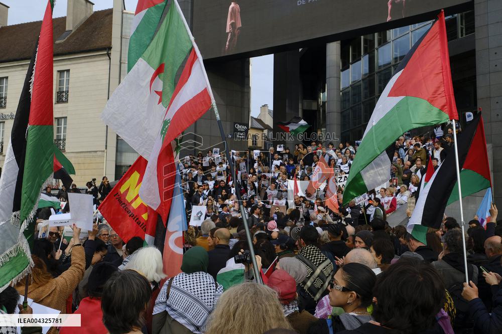 French Journalists In Support Of Palestinian Journalists Killed In Gaza - Paris