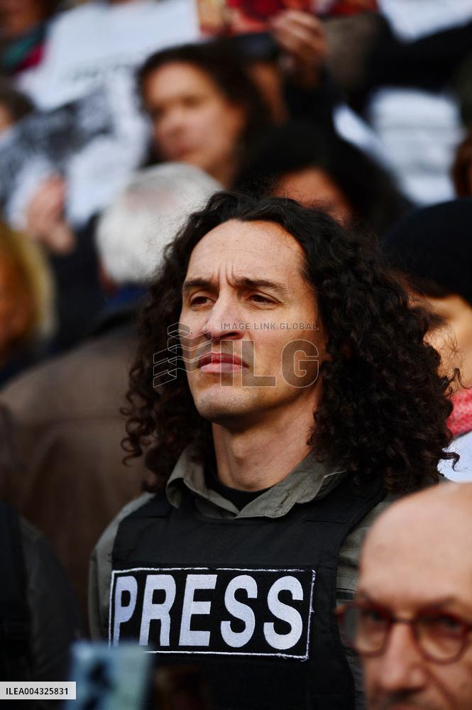 French Journalists In Support Of Palestinian Journalists Killed In Gaza - Paris