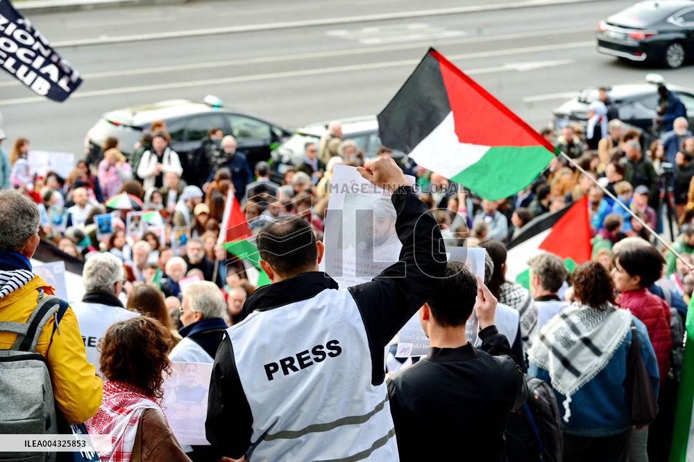 French Journalists In Support Of Palestinian Journalists Killed In Gaza - Paris