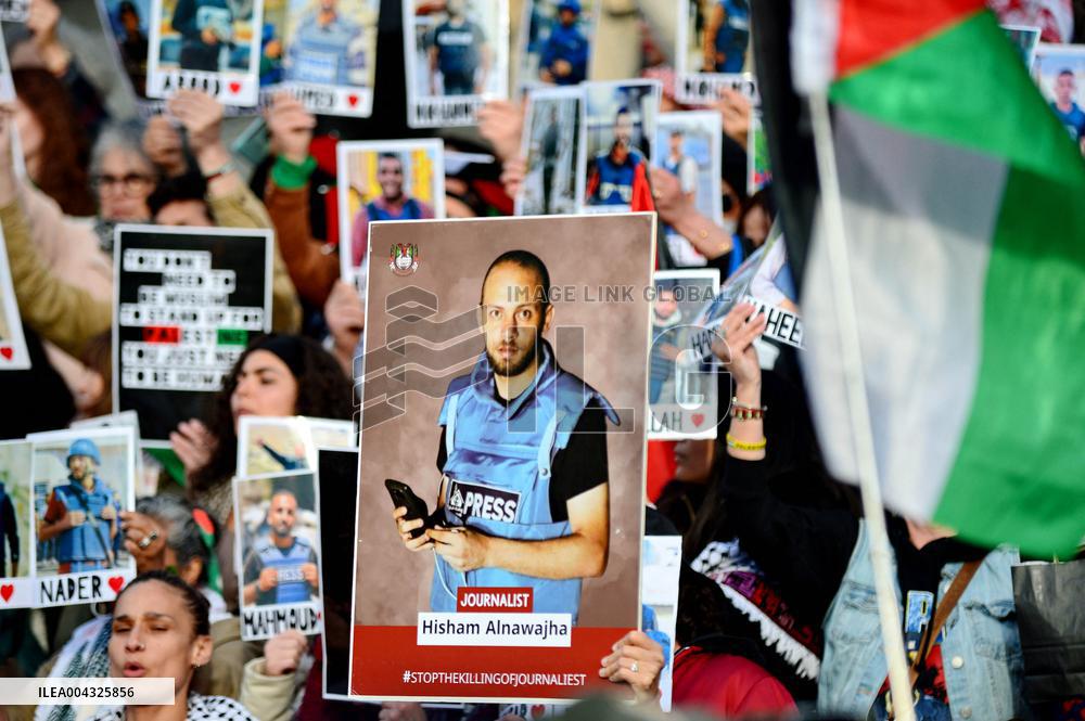 French Journalists In Support Of Palestinian Journalists Killed In Gaza - Paris