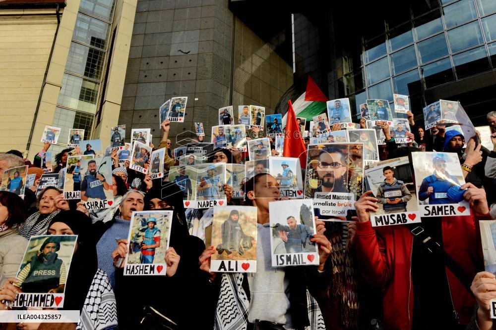 French Journalists In Support Of Palestinian Journalists Killed In Gaza - Paris