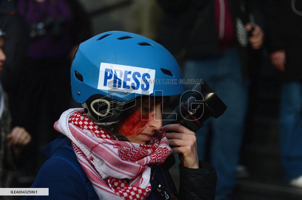 French Journalists In Support Of Palestinian Journalists Killed In Gaza - Paris
