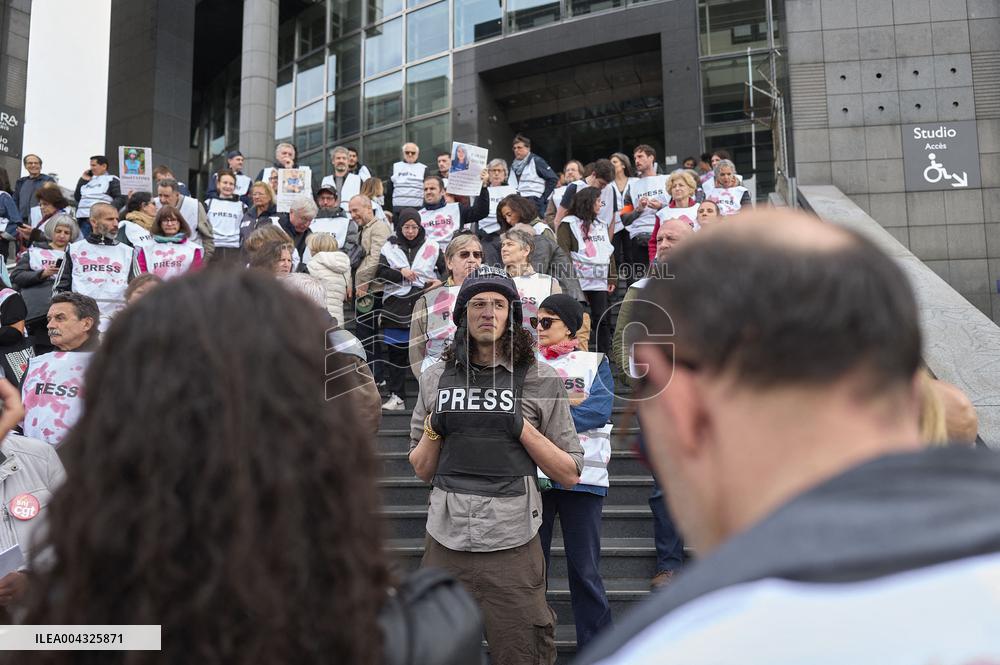 French Journalists In Support Of Palestinian Journalists Killed In Gaza - Paris