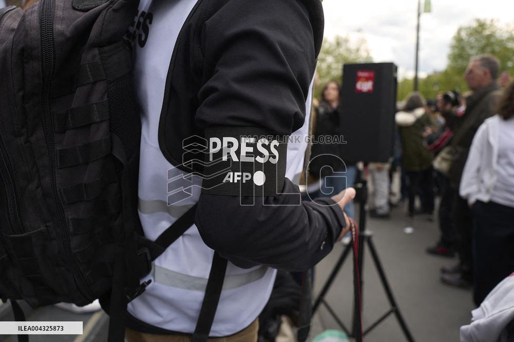 French Journalists In Support Of Palestinian Journalists Killed In Gaza - Paris