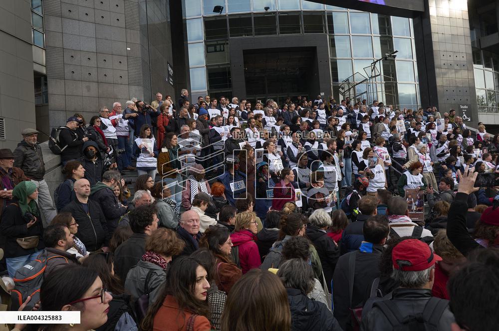French Journalists In Support Of Palestinian Journalists Killed In Gaza - Paris