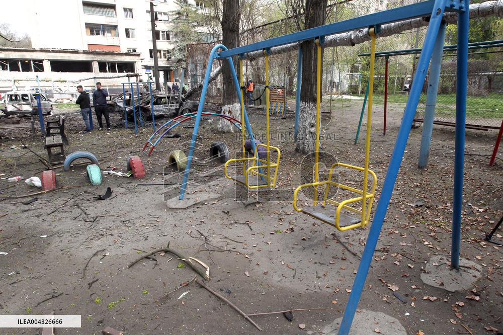 Aftermath of large-scale April 16 Russian drone attack in Dnipro