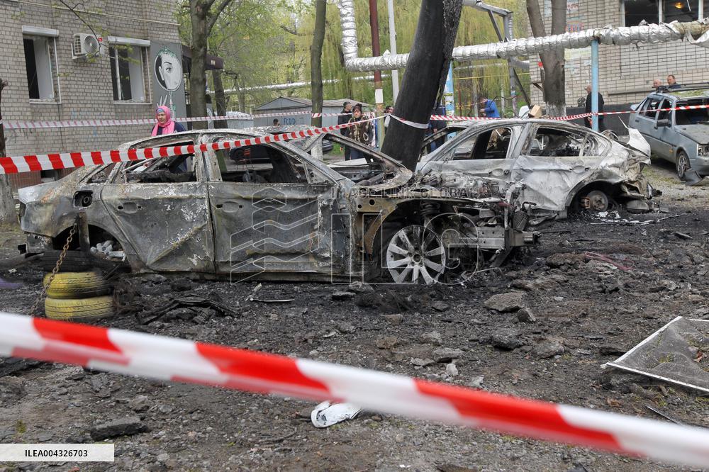Aftermath of large-scale April 16 Russian drone attack in Dnipro