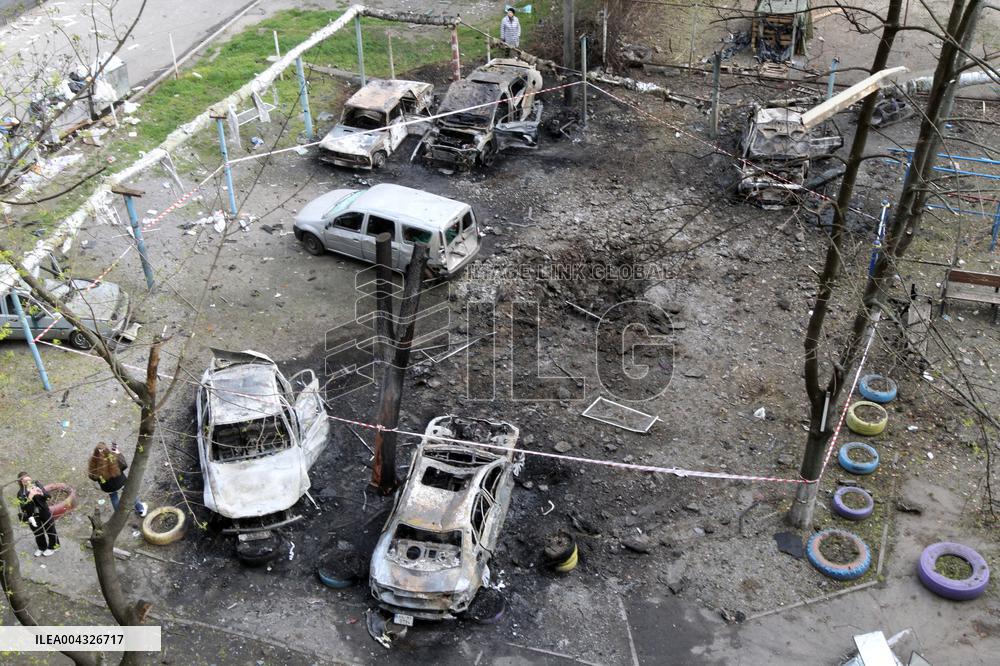 Aftermath of large-scale April 16 Russian drone attack in Dnipro
