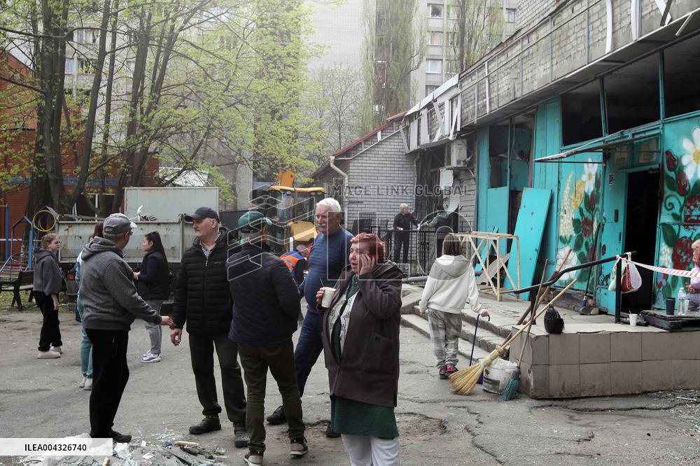 Aftermath of large-scale April 16 Russian drone attack in Dnipro