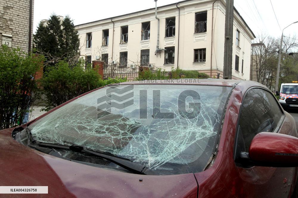 Aftermath of large-scale April 16 Russian drone attack in Dnipro