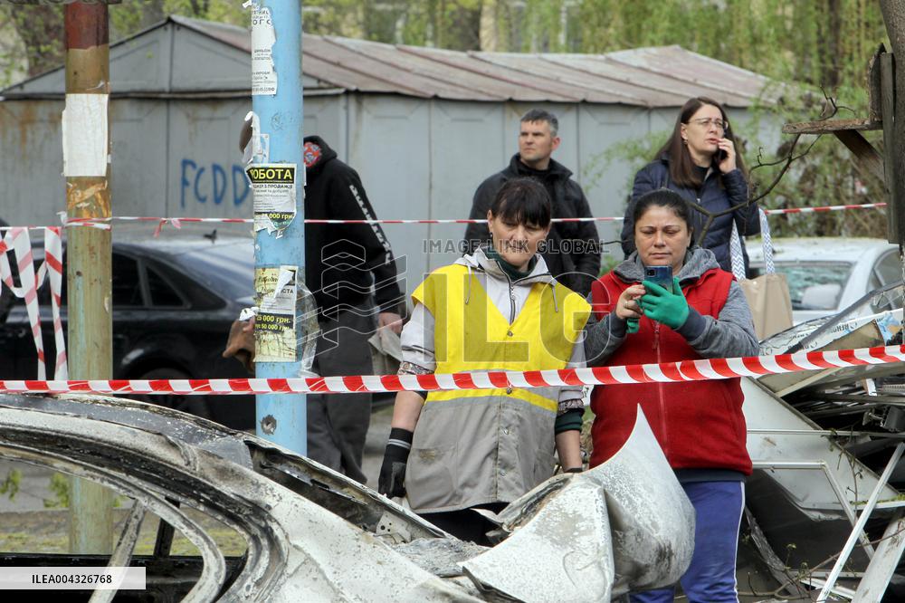 Aftermath of large-scale April 16 Russian drone attack in Dnipro