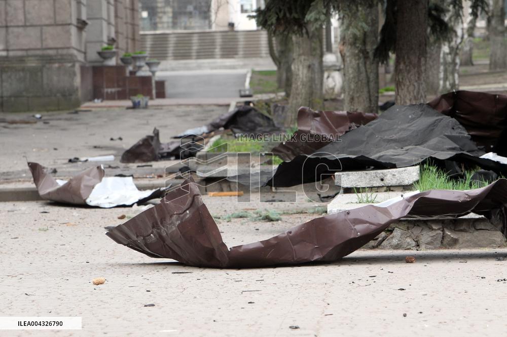 Aftermath of large-scale April 16 Russian drone attack in Dnipro