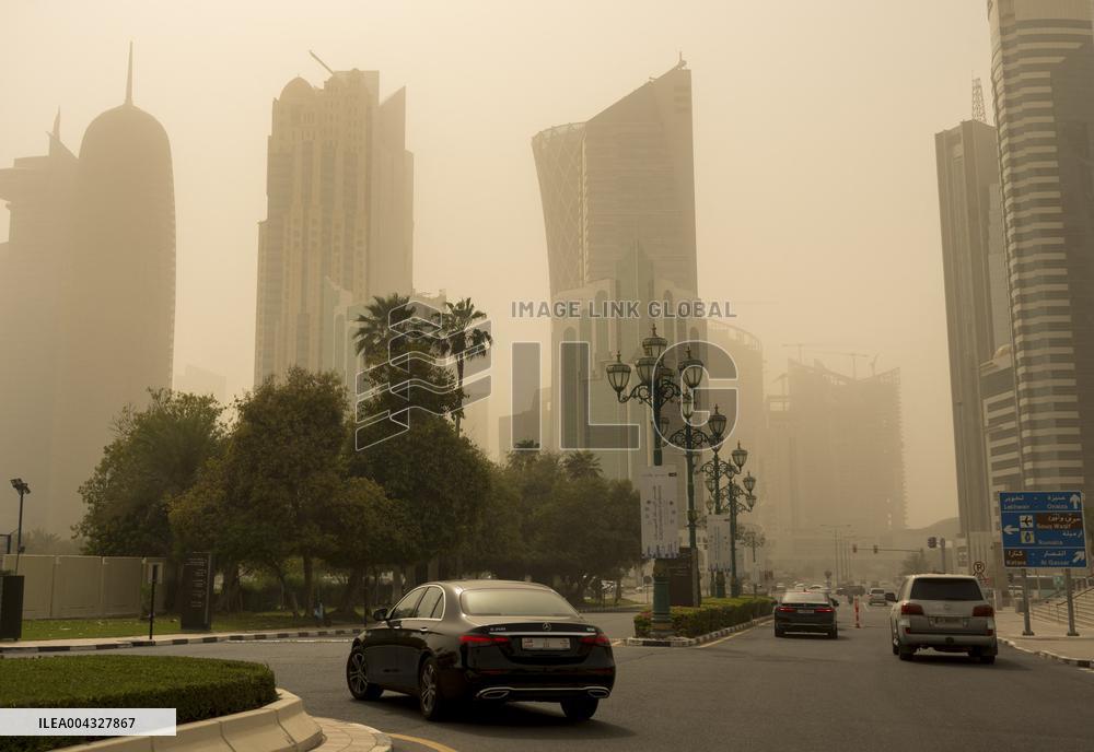 Sandstorm Hits Doha - Qatar