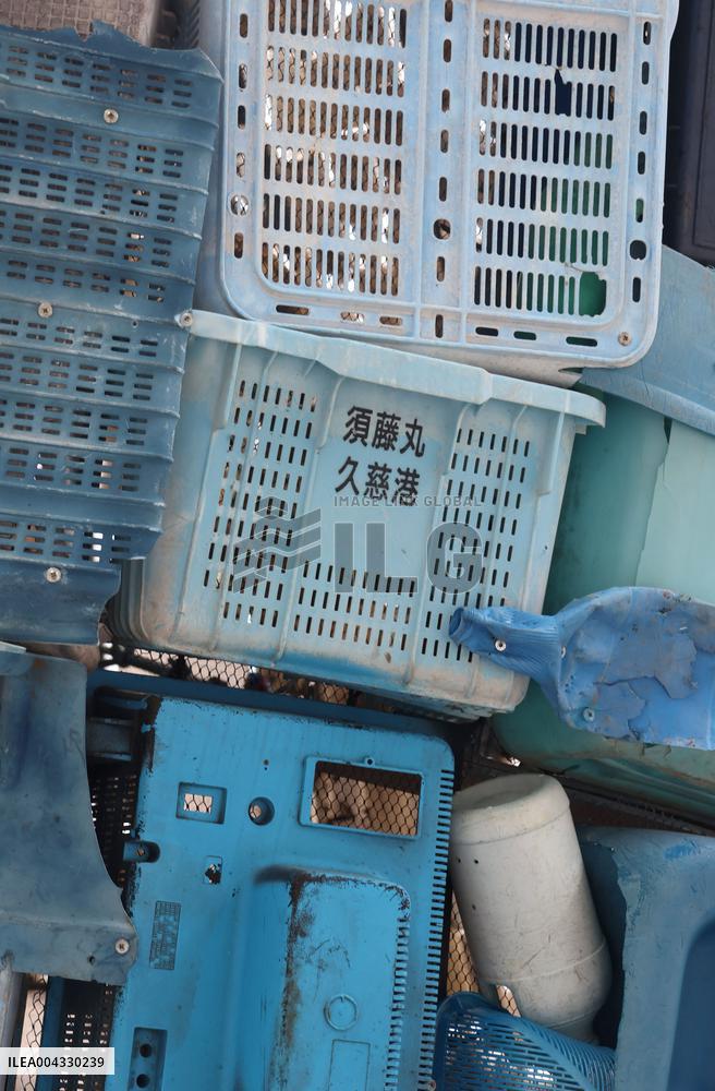 Plastic whale sculpture in London