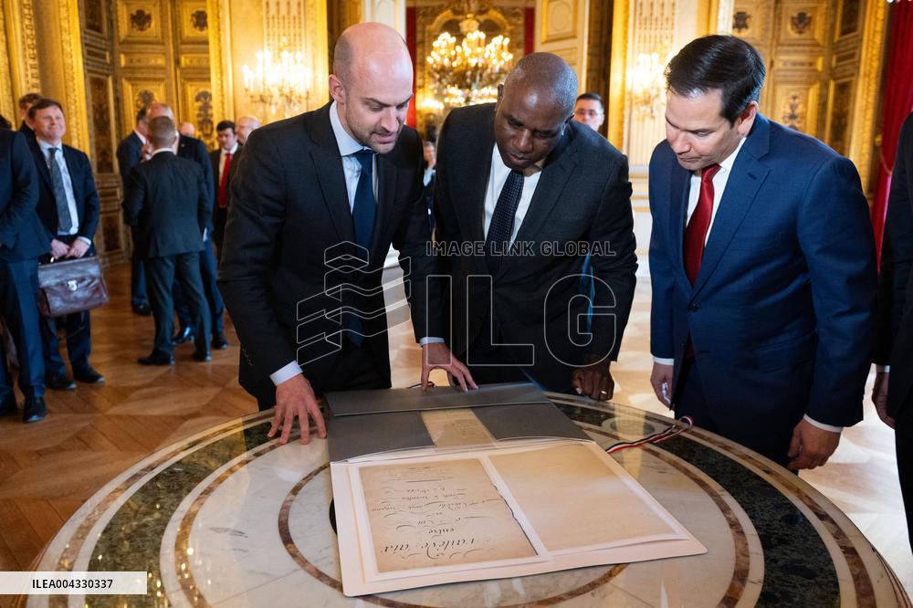 Lammy Rubio And Barrot Bilateral Meeting - Paris