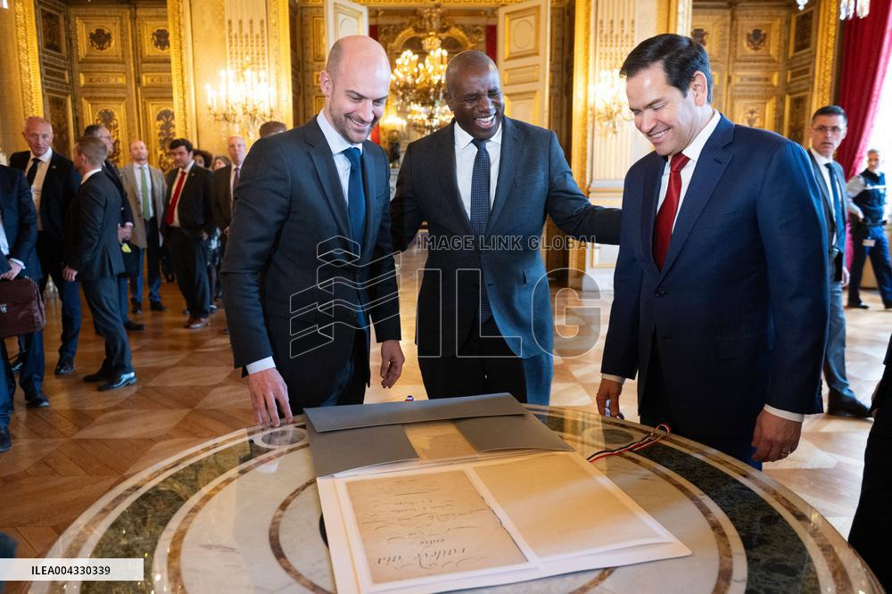 Lammy Rubio And Barrot Bilateral Meeting - Paris