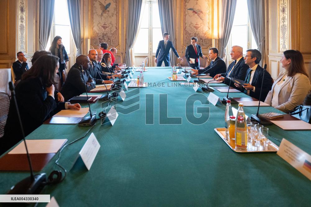 Lammy Rubio And Barrot Bilateral Meeting - Paris