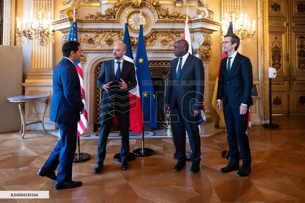 Lammy Rubio And Barrot Bilateral Meeting - Paris