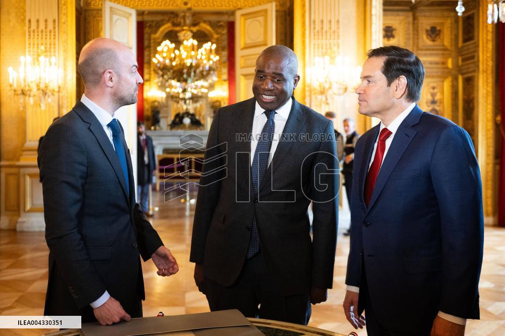 Lammy Rubio And Barrot Bilateral Meeting - Paris