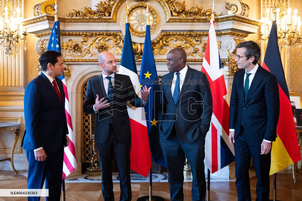 Lammy Rubio And Barrot Bilateral Meeting - Paris