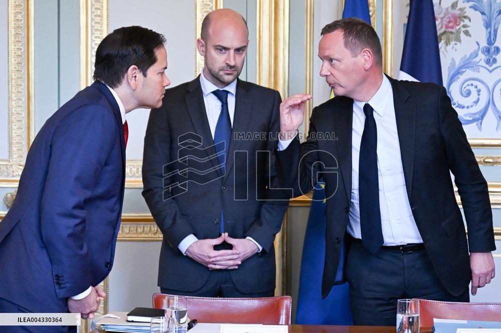 Lammy Rubio And Barrot Bilateral Meeting - Paris
