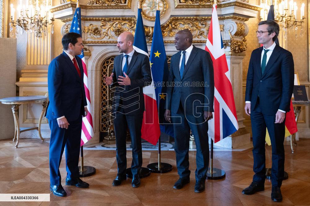 Lammy Rubio And Barrot Bilateral Meeting - Paris