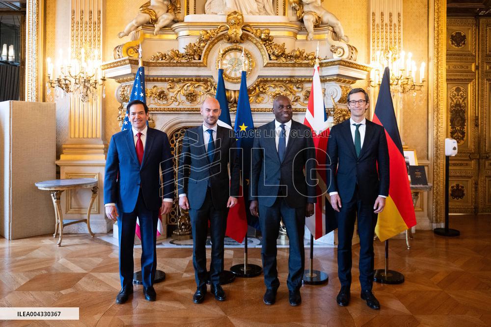 Lammy Rubio And Barrot Bilateral Meeting - Paris