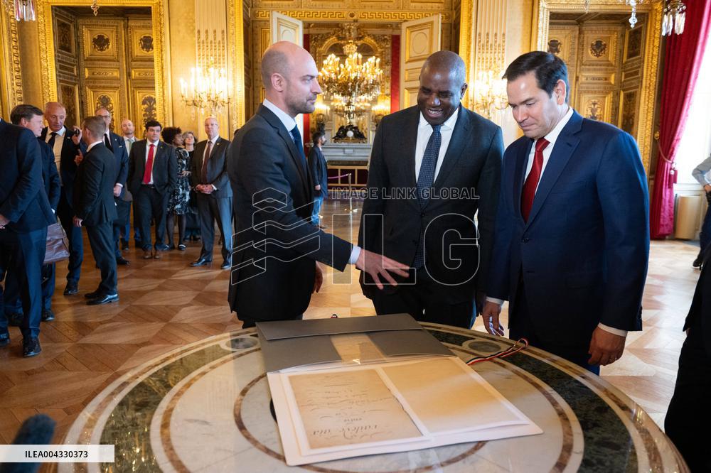 Lammy Rubio And Barrot Bilateral Meeting - Paris